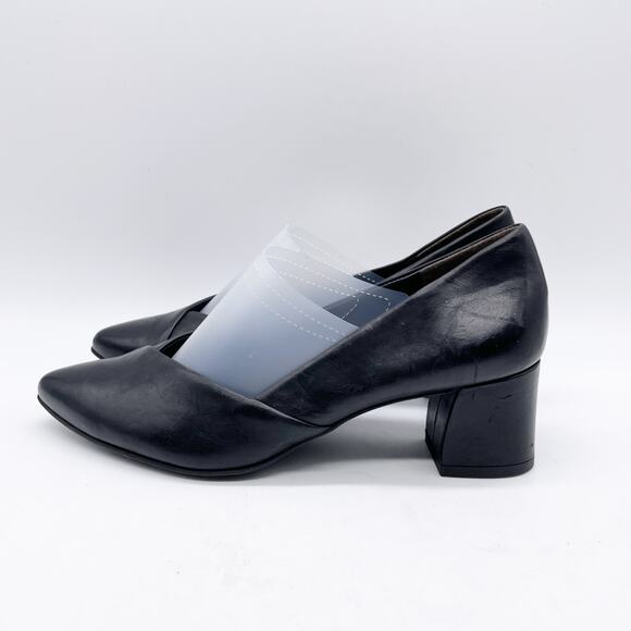 Paul Green Women's Black Leather Block Heel Dress Shoes Size UK 5, US 7.5 - Picture 5 of 13